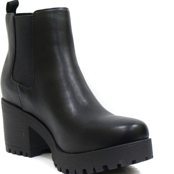 Grunge Slip on Chunky Heel Booties - Picture 4 of 4